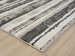 Eleanor Modern Embossed Contemporary Living Room Area Rug - Striped Design,mocha,200 X 290 Cm - thumbnail 4