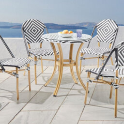 Wyld And Coco Verandalux 70Cm Round Bistro Table, Pe Rattan Top - thumbnail 1