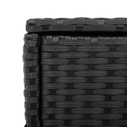 Walplus Garden Side Table With Glass Top Black 58X27.5X55 Cm Poly Rattan - thumbnail 9