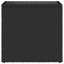 Walplus Garden Side Table With Glass Top Black 58X27.5X55 Cm Poly Rattan - thumbnail 6
