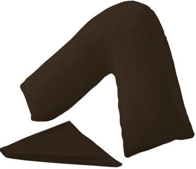 Homes & Linen Orthopaedic V-Shaped Pillow Extra Cushioning Support For Head, Neck & Back (Chocolate, V-Pillow With Cover)