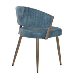 Atlantic Lusso Dining Chair Blue Velvet & Gold Legs - thumbnail 4