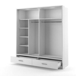 Arte Lux V - White Sliding Door Mirrored Wardrobe With Shelves And Drawers (H2150mm W2000mm D600mm) - thumbnail 2