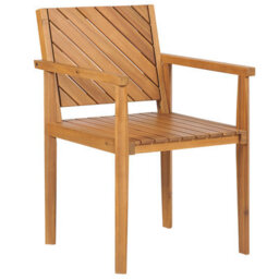 Beliani Set Of 4 Garden Chairs Baratti Acacia Wood Brown - thumbnail 5
