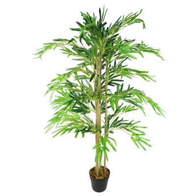 Leaf 120Cm (4Ft) Artificial Bamboo Plants Trees - Natural Green - image 1