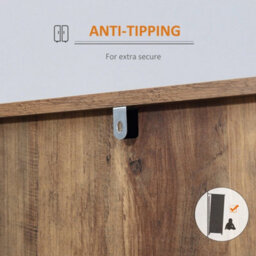 Modern Sideboard, Storage Cabinet, Accent Cupboard Distressed Brown - thumbnail 5