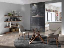 Angel Cerda Elegant Walnut Bookcase With Black Glass Dividers For Modern Interiors - thumbnail 3