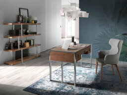 Angel Cerda Elegant Walnut Bookcase With Black Glass Dividers For Modern Interiors - thumbnail 6