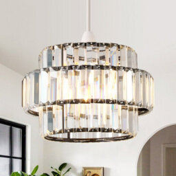Harper Living Easy Fit Pendant Shade, Matt Black Ceiling Light Shade With Diameter 27Cm - Modern Lamp Shades - thumbnail 1