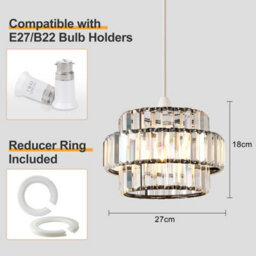 Harper Living Easy Fit Pendant Shade, Matt Black Ceiling Light Shade With Diameter 27Cm - Modern Lamp Shades - thumbnail 7