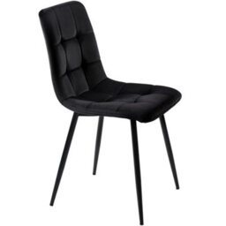 Matteo Elegant Velvet Dining Chairs With Metal Frame, 4-Piece Set, Black - thumbnail 7