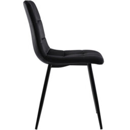 Matteo Elegant Velvet Dining Chairs With Metal Frame, 4-Piece Set, Black - thumbnail 9