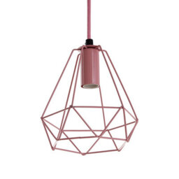 Orsina Pink Metal Wire Pendant Light With Cage Shade, Thin Wire Hanging Light For Ceiling, Decorative Pendant Light - thumbnail 2