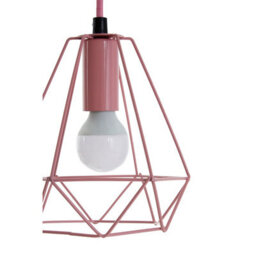 Orsina Pink Metal Wire Pendant Light With Cage Shade, Thin Wire Hanging Light For Ceiling, Decorative Pendant Light - thumbnail 5