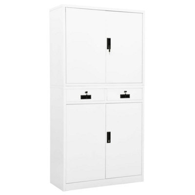 Berkfield Office Cabinet White 90X40X180 Cm Steel - image 1