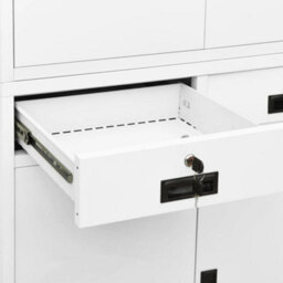 Berkfield Office Cabinet White 90X40X180 Cm Steel - thumbnail 8