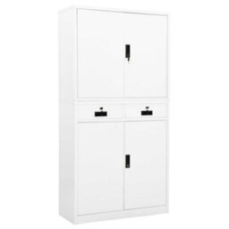 Berkfield Office Cabinet White 90X40X180 Cm Steel