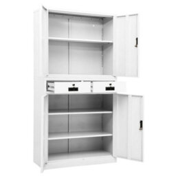 Berkfield Office Cabinet White 90X40X180 Cm Steel - thumbnail 6