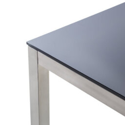 Beliani Garden Dining Table Grosseto 180 Cm 90 Cm Tempered Glass Black - thumbnail 7