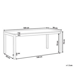Beliani Garden Dining Table Grosseto 180 Cm 90 Cm Tempered Glass Black - thumbnail 3