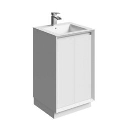 Plum&clay Luna Gloss White Floor Standing Vanity Unit & Resin Basin Set Bathroom Furniture (W)500mm (H)855mm - thumbnail 2