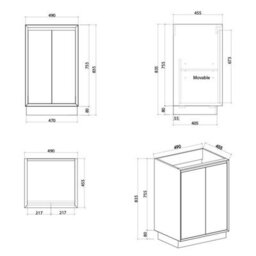Plum&clay Luna Gloss White Floor Standing Vanity Unit & Basin Set (W)500mm (H)855mm - thumbnail 2