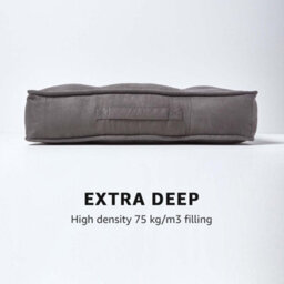 Homescapes Taupe Grey Faux Suede Armchair Booster Cushion - thumbnail 5