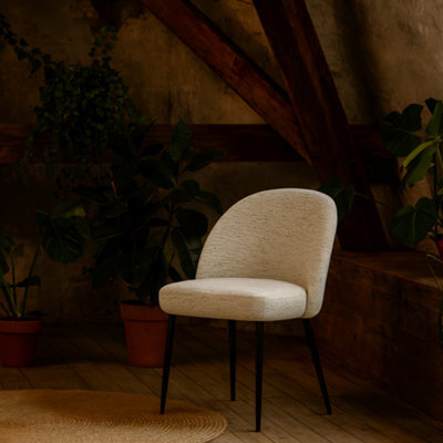 Wyld Haus Montsoreau Upholstered White Curved Backrest Dining Chair - image 1