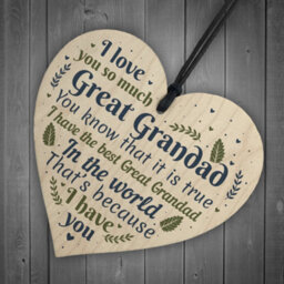 Red Ocean Great Grandad Ornament Wooden Heart Christmas Gift Grandad Announcement Plaque Sign Birthday Keepsake - thumbnail 6