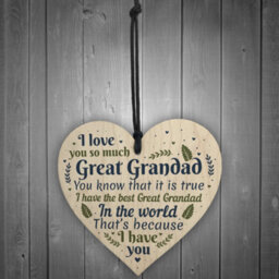 Red Ocean Great Grandad Ornament Wooden Heart Christmas Gift Grandad Announcement Plaque Sign Birthday Keepsake - thumbnail 2