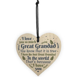 Red Ocean Great Grandad Ornament Wooden Heart Christmas Gift Grandad Announcement Plaque Sign Birthday Keepsake - thumbnail 5