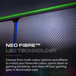 X Rocker Carbon-Tek Led 2-Door Wardrobe With Drawer - Grey / Blue Rgb - thumbnail 3