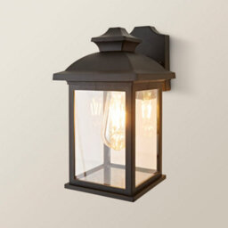 Valuelights Leo Matte Black Traditional Lantern Ip44 Outdoor Wall Light - thumbnail 3