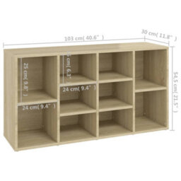 Berkfield Shoe Bench Sonoma Oak 103X30X54.5 Cm Engineered Wood - thumbnail 7