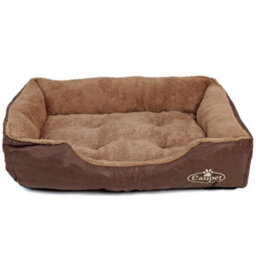 Medium Dog Bed In Faux Leather Fur Fleece Actiaspet - thumbnail 1