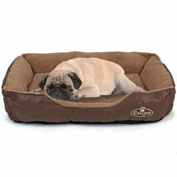 Medium Dog Bed In Faux Leather Fur Fleece Actiaspet - thumbnail 3