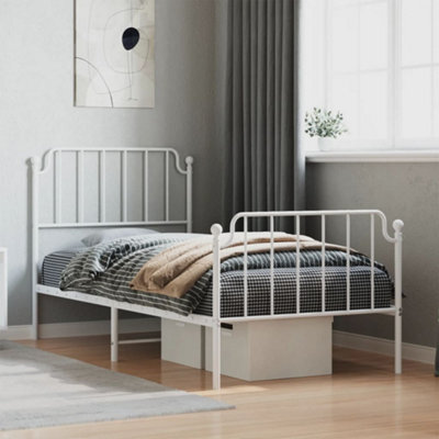 Berkfield Metal Bed Frame Without Mattress With Footboard White 90X200Cm - image 1