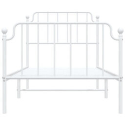 Berkfield Metal Bed Frame Without Mattress With Footboard White 90X200Cm - thumbnail 5