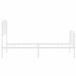 Berkfield Metal Bed Frame Without Mattress With Footboard White 90X200Cm - thumbnail 6
