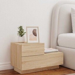 Walplus Bedside Cabinet With Led Lights Sonoma Oak 70X36X40.5 Cm - thumbnail 3