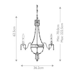 Luminosa Lighting Elstead Bellini Chandelier 4 Light British Bronze Finish, E14 - thumbnail 5