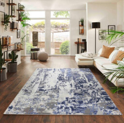 Smart Living Modern Carved Area Rug, Living Room Carpet, Kitchen Floor, Bedroom Soft Rugs 120Cmx170Cm -Emperor(320 Styra Navy) - thumbnail 1