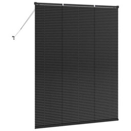 Berkfield Window Blind With Curtains Manual Black Aluminium - thumbnail 7