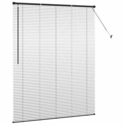 Berkfield Window Blind With Curtains Manual Black Aluminium - thumbnail 6