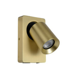 Lucide Nigel Modern Wall Spotlight - Led Dim. - Gu10 - 1X5W 3000K - With Usb Charging Point - Matt Gold, Brass - thumbnail 3