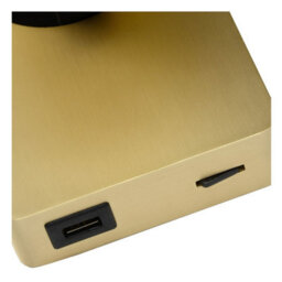 Lucide Nigel Modern Wall Spotlight - Led Dim. - Gu10 - 1X5W 3000K - With Usb Charging Point - Matt Gold, Brass - thumbnail 5