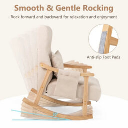 Rocking Chair Upholstered Glider Rocker W/high Backrest - thumbnail 5