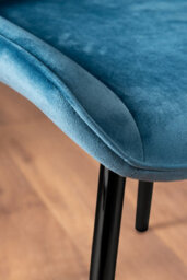 Furniturebox Uk Santorini Brown Round Round Dining Table And 4 Blue Pesaro Black Leg Chairs - thumbnail 9