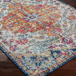 Livabliss Harput-Vintage Blue Orange Yellow Grey Traditional Boho Living Dining Bedroom Rug 80 X 150 Cm Easy Care, Non Shedding - thumbnail 6