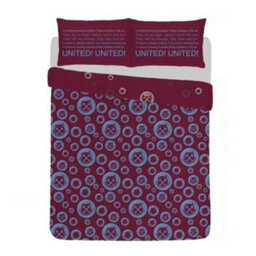 West Ham United Fc Forever Blowing Reversible Bubbles Duvet Cover Set Maroon (Single) - thumbnail 2